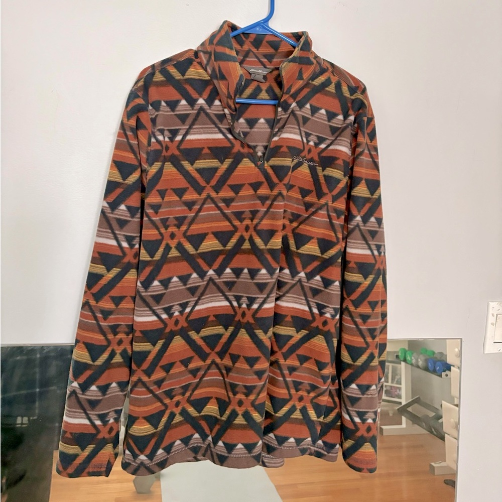 Eddie Bauer printed fleece quarter zip